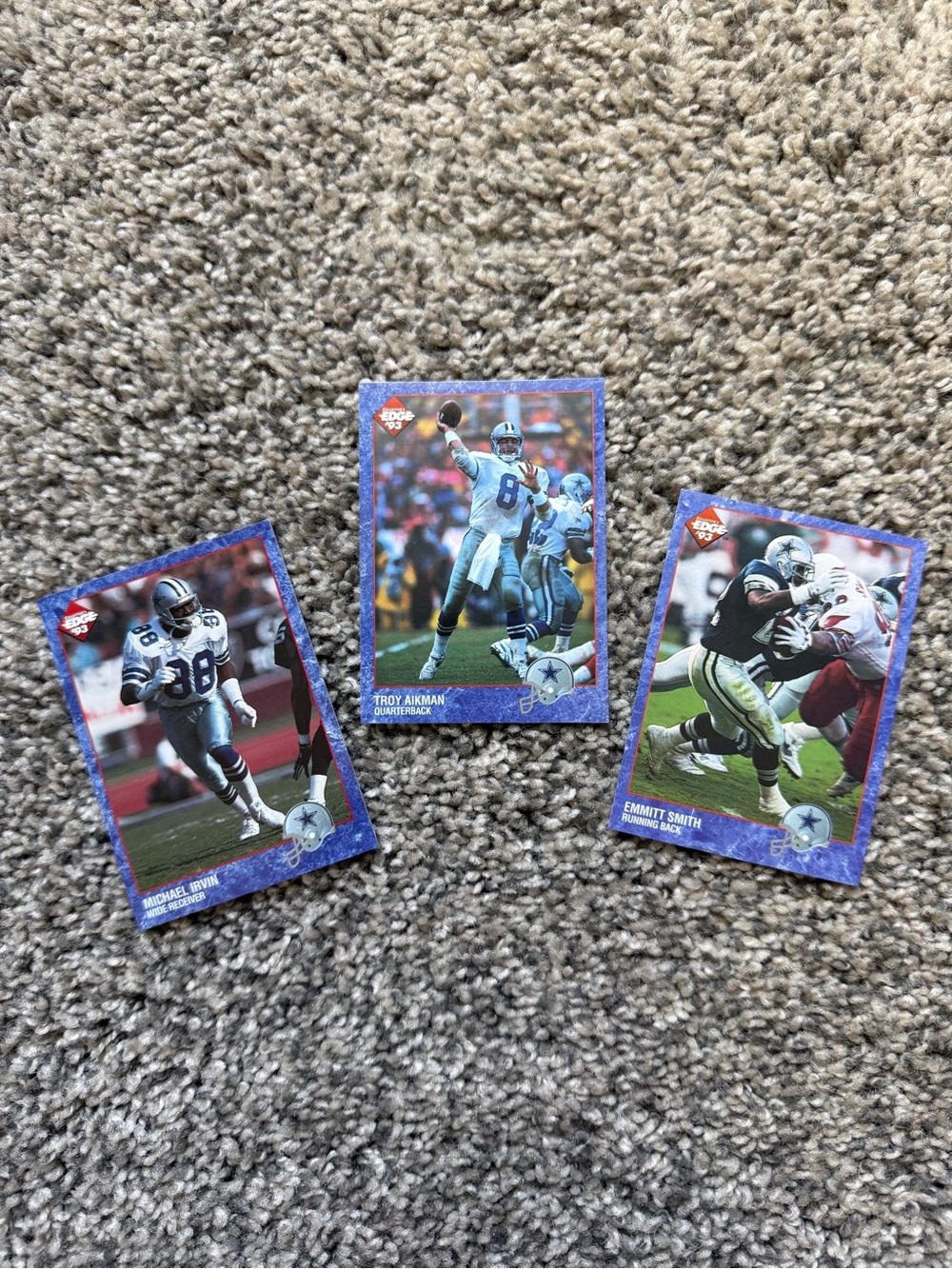 Dallas Cowboys Dynamic Trio Collector’s Edge 1993 Football Cards